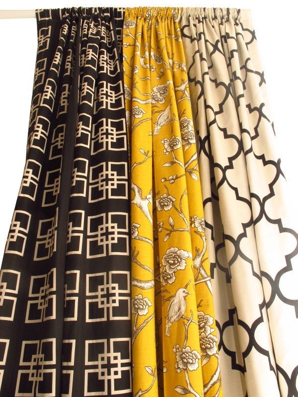 Free US shipping-Pair Of Decorative Designer Grommet Top Drapery Panels 84"-Unlined