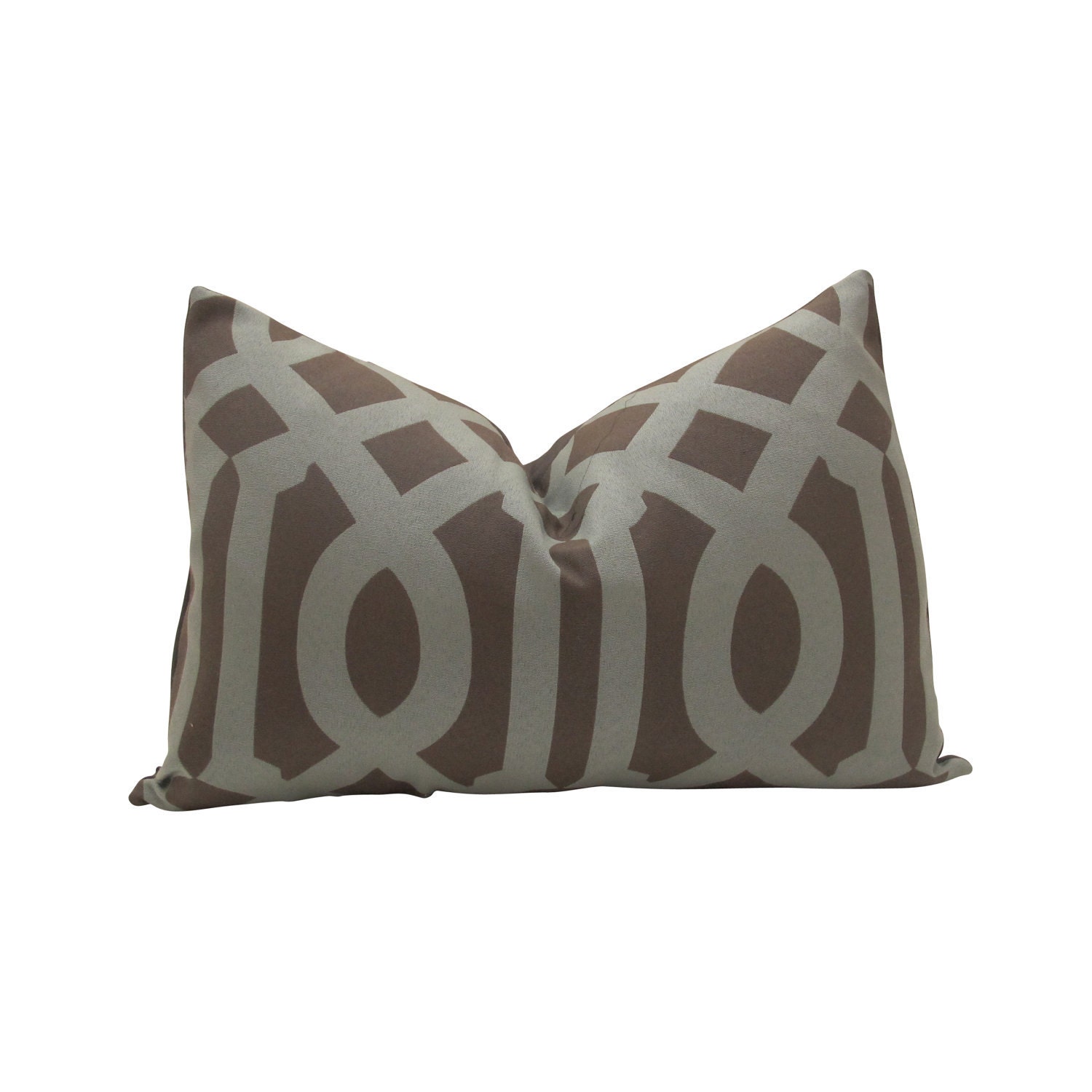 Free US Shipping-Decorative Designer Pillow Covers- Imperial Trellis in Grey & Soft Blue-12"x18"
