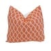 Free US Shipping-Indoor/Outdoor Decorative Designer Pillow Cover-22 inch-Trellis Links In Tangerine & White