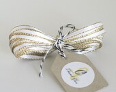 White Sparkle Satin Twine Ribbon 5 yards