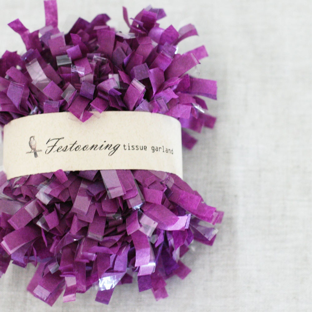 4 Yds of Grape Tissue Garland