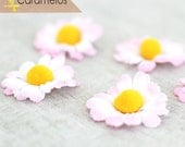 Set of 1 dozen Pink Daisy fabric flowers