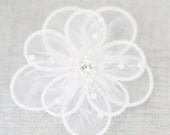 3 White Organza Flowers