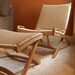 Wegner danish cord folding chair and ottoman