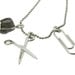 Paper - Scissors - Rock. silver and rough diamond necklcae.