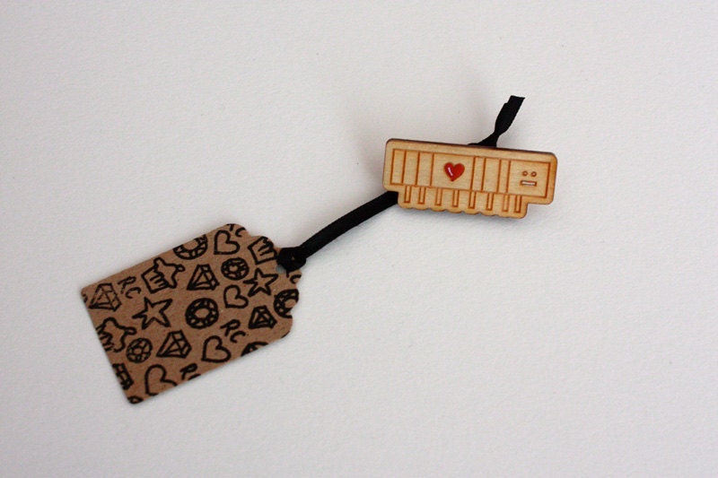 Wooden Chubby Caterpillar Brooch (aka Fatterpillar). Hand Painted. Laser Cut. Sustainable Birch Wood.