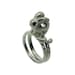 Bunny and Carrot rings - silver and with blue sapphire eyes.