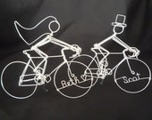 RACE U 2 THE ALTER: Racing Bike Riders Wedding Cake Topper