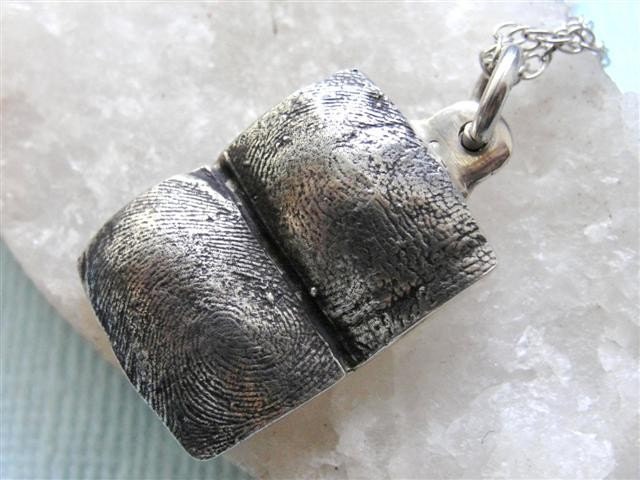Fingerprint Necklace Jewelry Thumbprint Personalized Sterling Silver