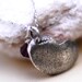 Sterling Silver Fingerprint Large Free Form Heart Necklace with Birthstone