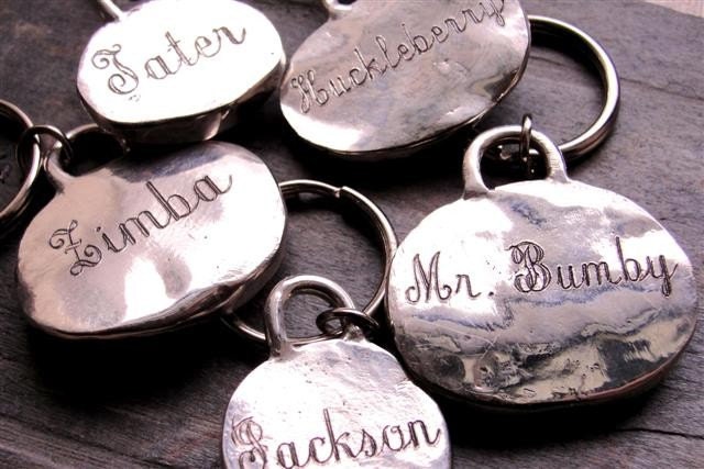 Dog Nose Keychain Personalized With Name Sterling Silver Large Dog