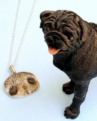 Dog Nose Necklace Personalized in Sterling Silver Small