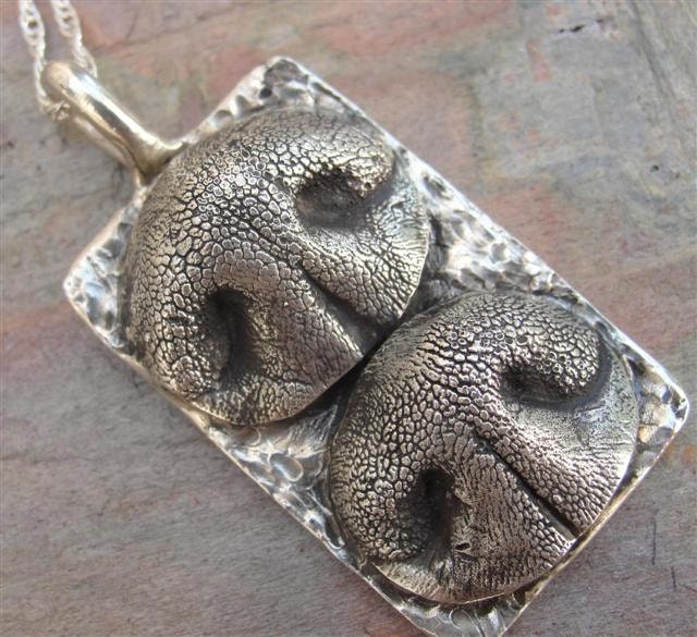 Dog Nose Necklace Personalized in Sterling Silver