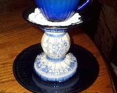 Recycled Art Totem - Cobalt Mosaic - Centerpiece