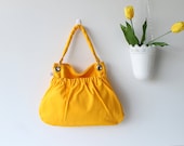 Kangaroo Bag in Canary Yellow - Sunny - Sun Yellow - Bright - Shoulder Bag - Big outside pocket - Perfectly - Spring - Picnic
