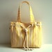 Sailor Tote Bag  -yellow and white striped, with cotton rope accessory-