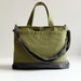 Worthy Bag in Olive Green with Grey / Unisex Laptop Bag / Messenger Bag / Project Bag / Organizer / Travel / Weekender / Men / Dad / Forest