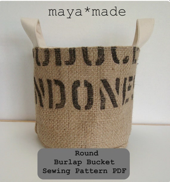 PDF Pattern for Round Burlap Bucket