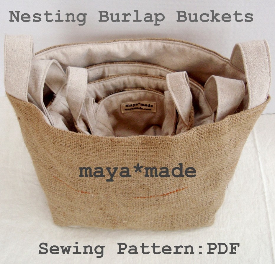 Nesting Burlap Bucket Pattern