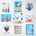 Set of 9 colorful postcards
