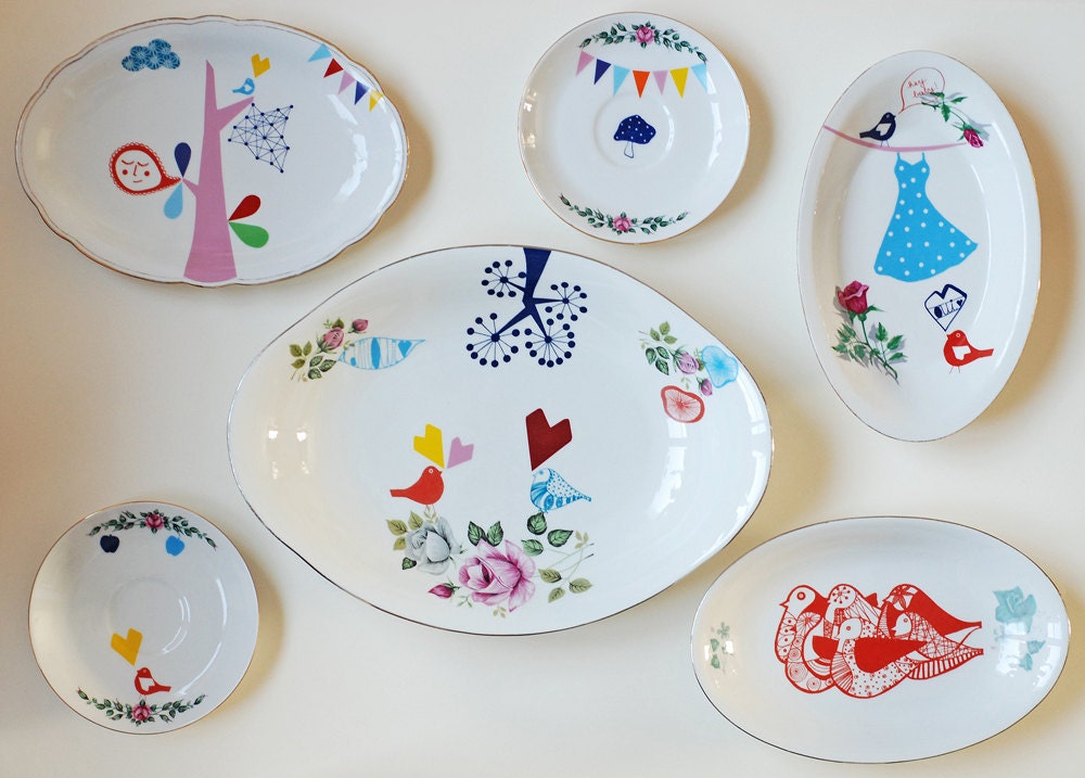 SALE Little house in the countryside large serving platter