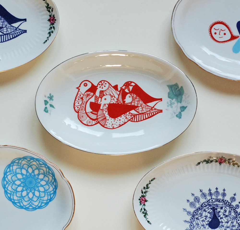 Flock of birds platter