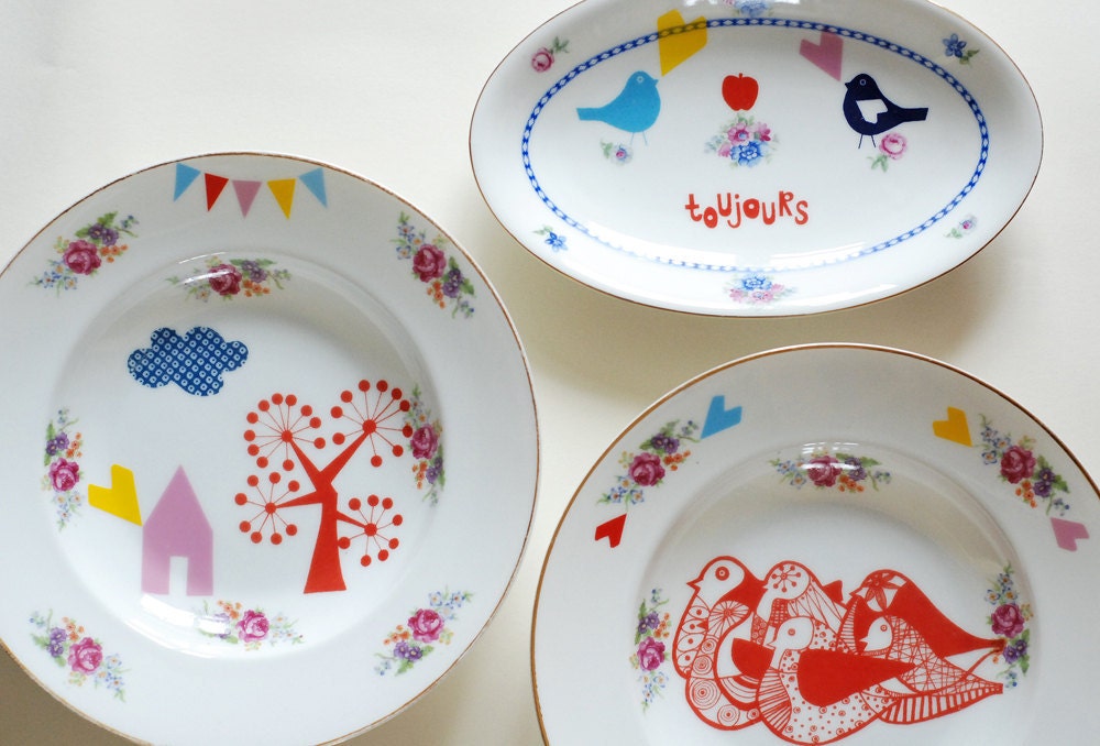 Little village church large serving platter