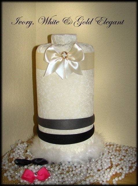 Headband Jewelry Necklace Holder Hair Bow Princess Boutique SaLe Ivory Cream White Gold Elegant