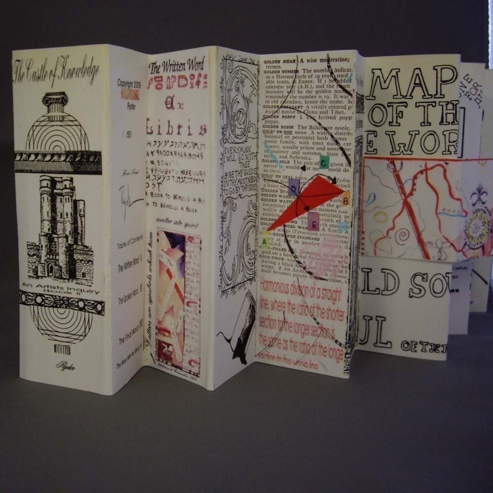 Limited Edition Artists Book Castle of Knowledge with Fold Out  Heart Map