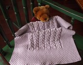 Aran Inspired Crib or Cradle Quilt Pattern-- Trinity and Double Cable Stitches