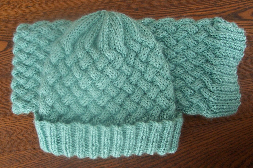 Aran Inspired Interwoven Cable Scarf and Hat Knitting Pattern Book