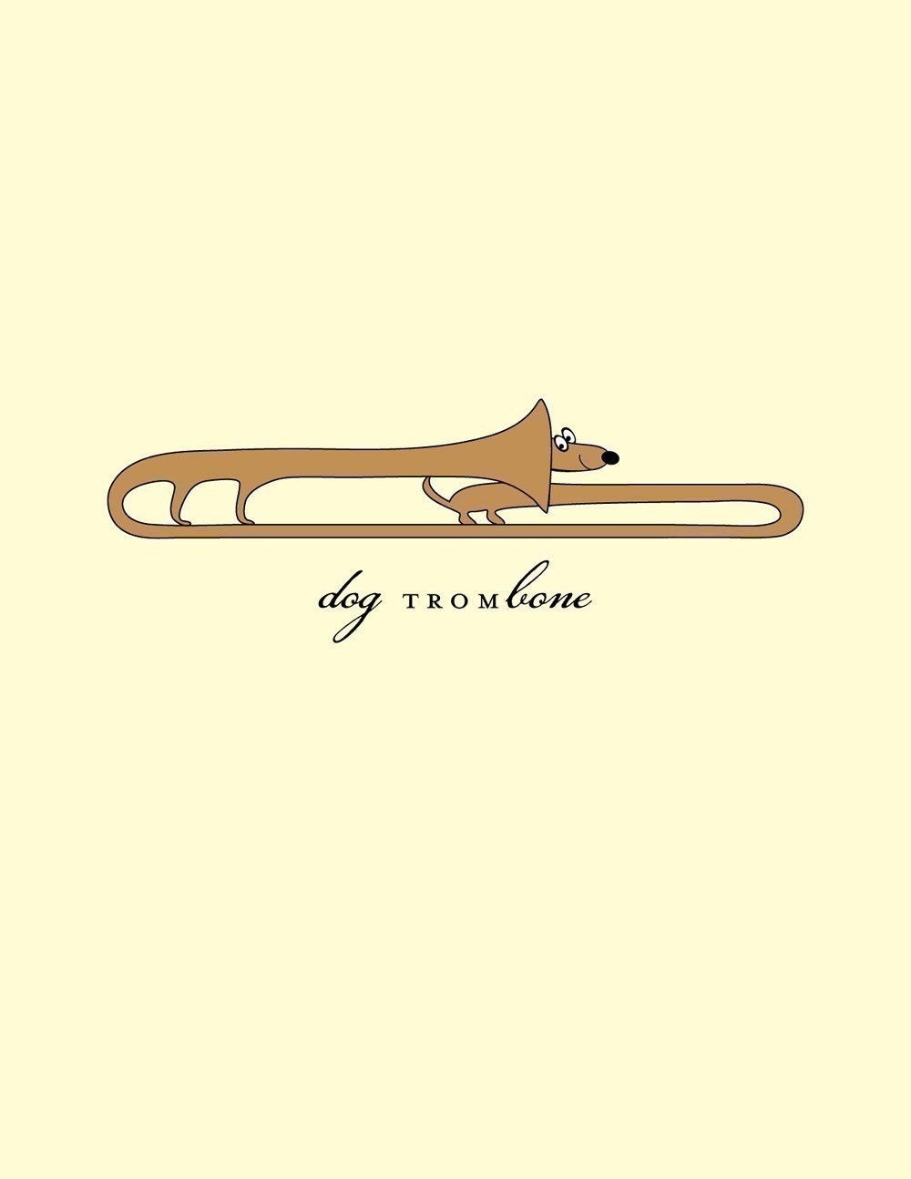 Dog TromBone Happy Birthday Dachshund Greeting Card by She's SO Creative (BD121)
