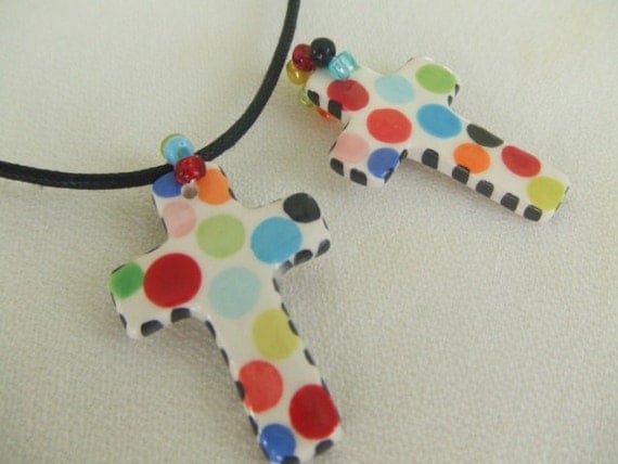 Multi dot small cross pendant SALE