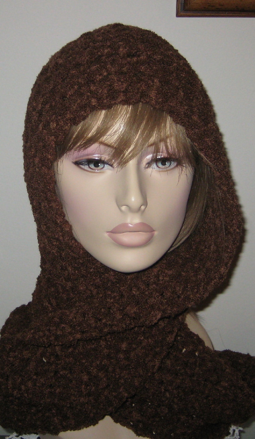 Hooded Scarf In Chocolate Amore
