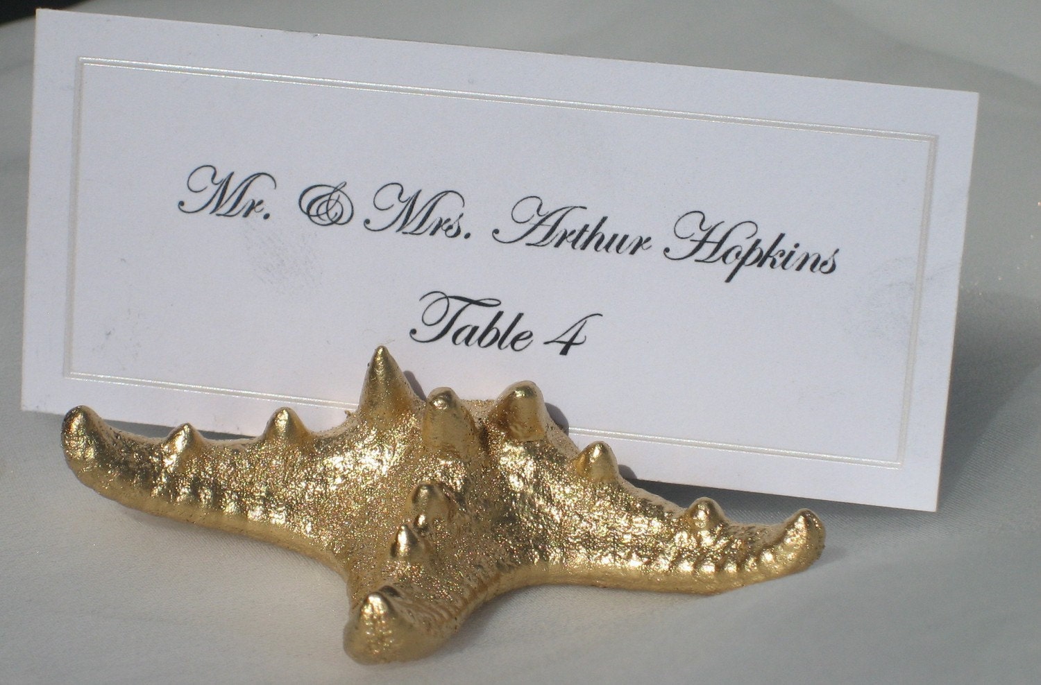 Gold Starfish Place Card Holders-Set of 100