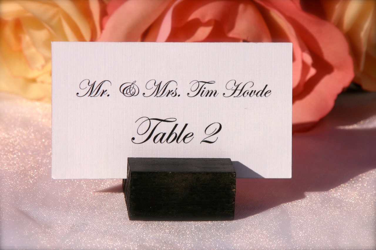Black Wood square place card holders-Set of 100