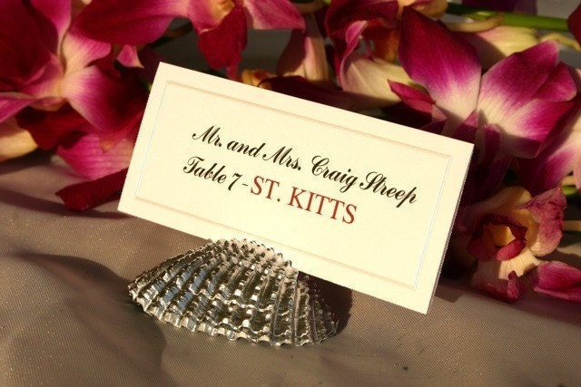 Silver Arc shell place card holders- set of 100
