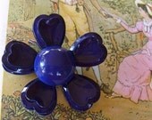 Big Bold Blue Flower Vintage Brooch