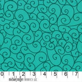 Swirly Gig in turquoise by Michael Miller, 1 yard