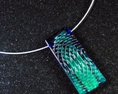 Textured pendant in cobalt and green
