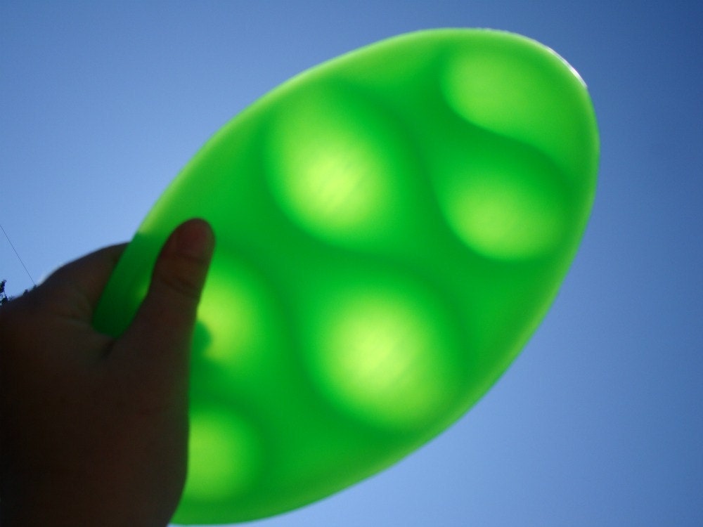 Electric Lime Green Mid-Century Modern Urethane Tabletop Organizer Dish Tray
