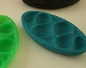 Turquoise Blue Mid-Century Modern Urethane Tabletop Organizer Dish Tray