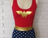 Child's Wonder Woman Leotard Bodysuit Aerial Costume, Custom Made