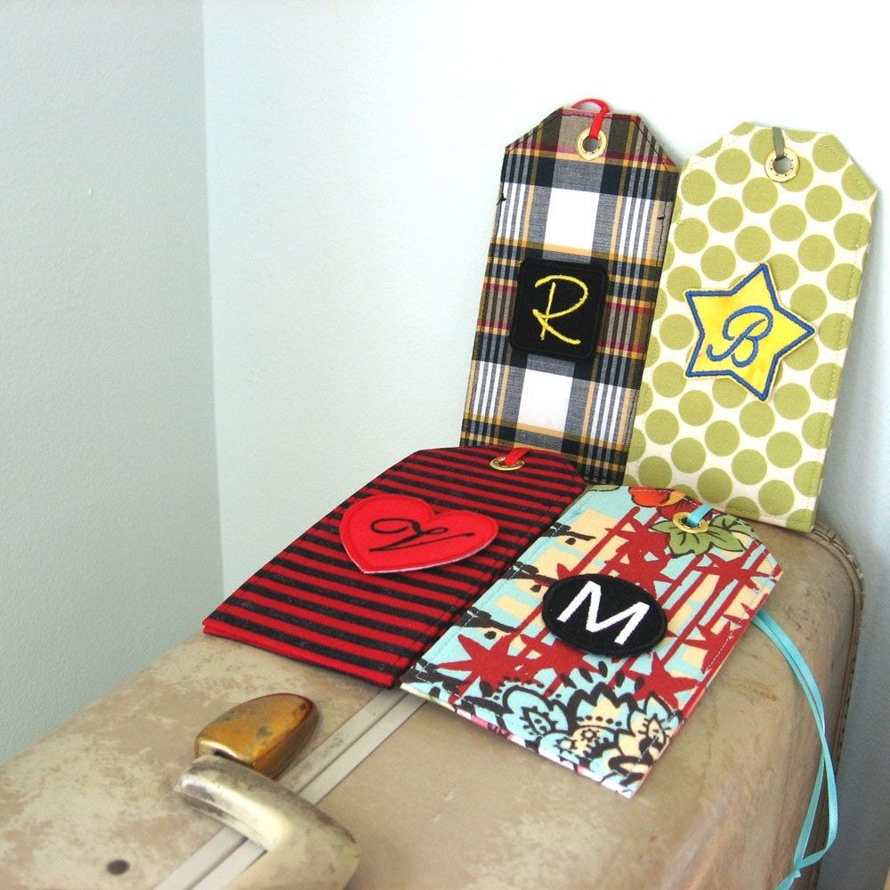 Personalized Luggage Tags with Initial 4 pack