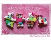 Summertime Hello Kitty Polymer Clay Bead/Charm/Bow Center