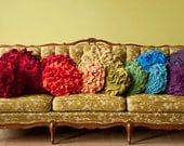 Custom color ruffle rose pillow LARGE - as seen on Daily Candy