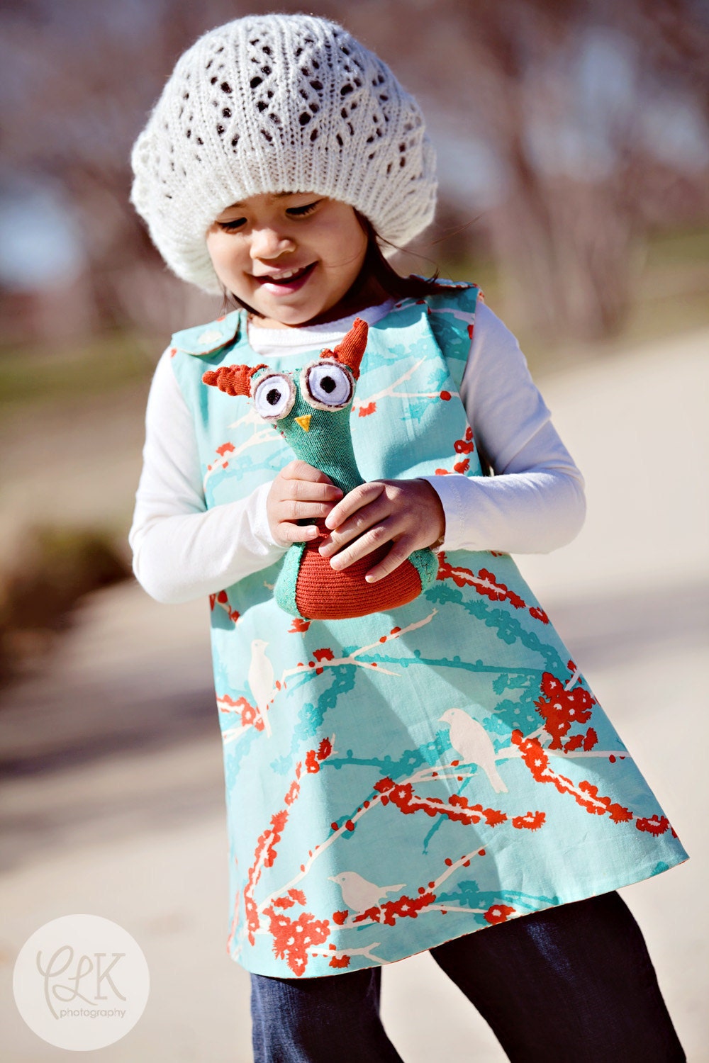 Aviary Reversible Pinafore in Aqua