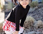 Damask Ruffle Bottom Bloomers in Red