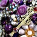 Bridal brooch bouquet DAZZLING PURPLE II - wedding keepsake made with vintage rhinestone brooches, earrings and more