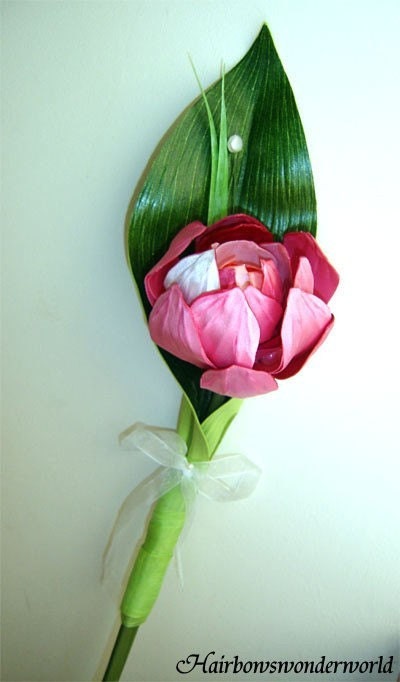 Wedding bouquet - Single Stem LOTUS Bridesmaid Bouquet - You choose colours